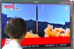 Hình ảnh Triều Tiên phóng tên lửa. (Nguồn: Getty Images)