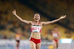 Nguyễn Thị Huyền lại giành HCV cho đoàn Việt Nam tại SEA Games 29. (Ảnh: Quốc Khánh/TTXVN)