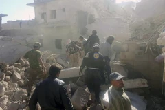 Cảnh đổ nát ở Aleppo, Syria. (Nguồn: AP)