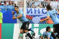 Luis Suarez mở đầu cho chiến thắng của Uruguay. (Nguồn: THX/TTXVN)