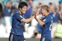 Takehiro Tomiyasu (số 16) mang chiến thắng về cho Nhật Bản. (Nguồn: AFC)