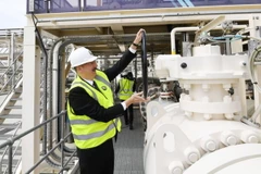 Tổng thống Azerbaijan Ilham Aliyev tại buổi lễ khánh thành. (Nguồn: rferl.org)