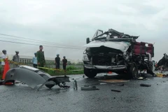 Hiện trường vụ tai nạn giao thông. (Ảnh: Thanh Tân/TTXVN)