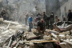 Cảnh hoang tàn sau vụ tấn công của Mỹ vào Syria. (Nguồn: ABC News)