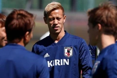 Các cầu thủ đội tuyển Nhật Bản. (Nguồn: EPA)