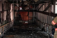 Hiện trường vụ cháy bệnh viện Severance. (Nguồn: Yonhap)