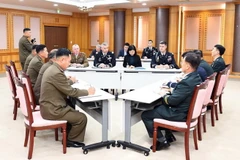 Cuộc gặp giữa ba bên diễn ra hồi tháng 10. (Nguồn: Yonhap)