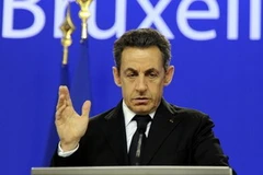 Tổng thống Pháp Nicolas Sarkozy phát biểu tại hội nghị. (Nguồn: Getty Images)