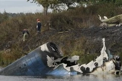 Hiện trường vụ tai nạn máy bay. (Nguồn: AP)