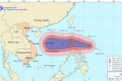 Hướng đường đi và vị trí cơn bão. (Nguồn: nchmf.gov.vn)