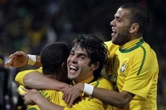 Các cầu thủ Brazil ăn mừng bàn thắng. (Nguồn: AP)