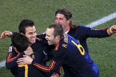 Các cầu thủ Tây Ban Nha lần đầu tiên giành quyền vào bán kết một kỳ World Cup. (Nguồn: Reuters)