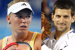 Wozniacki và Djokovic. (Nguồn: Internet)