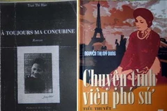 Cuốn A Toujours Ma Concubine của Trần Thị Hảo (trái) và bìa cuốn tiểu thuyết Chuyện tình viên phó sứ của Nguyễn Thị Mỹ Dung. (Nguồn: TT&VH)