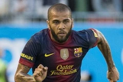 Dani Alves hạnh phúc tại Barcelona. (Nguồn: Getty Images)