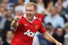 Paul Scholes đang rất hạnh phúc trong màu áo Manchester United. (Nguồn: Getty Images)