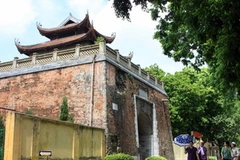 Bắc Môn - một trong những cổng thành còn lại của Hoàng thành Thăng Long. (Ảnh: Nhật Anh/TTXVN)