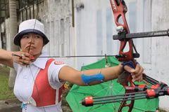 Xạ thủ Lộc Thị Đào. (Ngọc Trường/TTXVN)