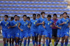 Zaquan đã trở lại tập luyện cùng các đồng đội U23 Malaysia để chuẩn bị cho trận chung kết với U23 Việt Nam. (Ảnh: Quang Nhựt/TTXVN)