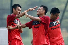 Đội tuyển Việt Nam nỗ lực tập luyện.