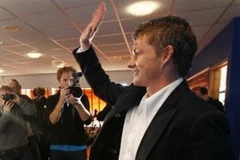 Ole Gunnar Solskjaer tại buổi họp báo chia tay. (Nguồn: AP)