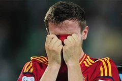 Những giọt nước mắt của cầu thủ trẻ Tây Ban Nha. (Nguồn: getty Images)