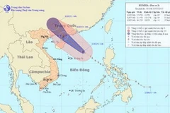 Hướng đi của bão. (Nguồn: nchmf.gov.vn)