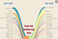Trao đổi thương mại giữa Việt Nam với các đối tác lớn nhất năm 2022