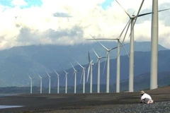 Những tuabin gió tại vịnh Bangui, tỉnh Ilocos Norte, miền băc Phillipines. (Ảnh: AFP/TTXVN phát)