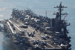 Tàu sân bay USS Carl Vinson của Mỹ. (Ảnh: Yonhap/TTXVN)