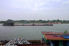 Vị trí xây dựng cầu Tân Phong trên Quốc lộ 21B bắc qua sông Đào, tỉnh Nam Định. (Ảnh: Việt Hùng/Vietnam+)