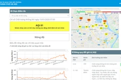 Chỉ số chất lượng không ghi nhận trên Cổng thông tin quan trắc môi trường Thủ đô Hà Nội vào lúc 7 giờ sáng nay. (Ảnh chụp màn hình)