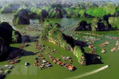 Quần đảo Cát bà góc nhìn từ trên cao. (Ảnh: TTXVN)