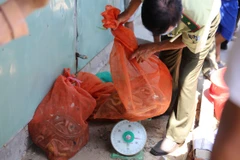 Một số tang vật, đoàn kiểm tra tịch thu trong đợt kiểm tra ngày 15/3/2020. (Ảnh: Hùng Võ/Vietnam+)