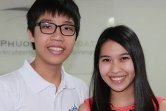 Nam Phương và cậu em trai Đinh Bá Khang. (Ảnh: Hà Huy Hiệp/Vietnam+)