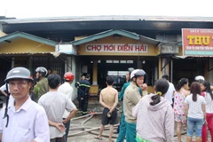 Cháy chợ Điền Hải tại Thừa Thiên-Huế, nhiều lô hàng bị thiêu rụi