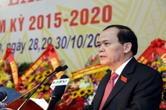 Chủ nhiệm Ủy ban Kiểm tra Trung ương Ngô Văn Dụ phát biểu tại đại hội. (Nguồn: langson.gov.vn)