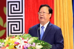 Chủ tịch Liên hiệp các tổ chức hữu nghị Việt Nam Vũ Xuân Hồng. (Ảnh: An Đăng/TTXVN)