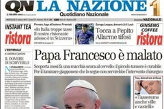 Trang nhất của nhật báo Il Resto del Carlino với bài chính về việc Giáo hoàng bị bệnh. (Nguồn: Il Resto del Carlino)