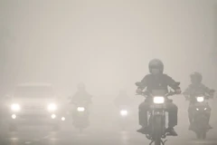 Khói bụi bao phủ tại Palangkaraya, tỉnh Trung Kalimantan, đảo Borneo. (Nguồn: AFP/TTXVN)