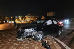 Hiện trường vụ tai nạn giao thông. (Nguồn: Báo Người Lao Động)