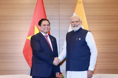 Thủ tướng Phạm Minh Chính hội kiến Thủ tướng Ấn Độ Narendra Modi. (Ảnh: Dương Giang/TTXVN)