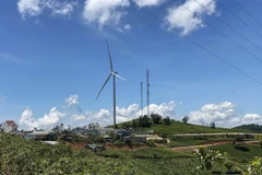 Nhà máy Điện gió Cầu Đất hiện đã đi vào hoạt động. (Ảnh: TTXVN phát)