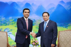 Thủ tướng Phạm Minh Chính tiếp ông Karan Adani, TGĐ Công ty Cảng và Đặc khu kinh tế Tập đoàn Adani của Ấn Độ. (Ảnh: Dương Giang/TTXVN)