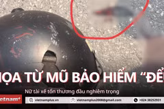 Mảnh vỡ mũ bao hiểm kém chất lượng làm rách đầu nữ tài xế