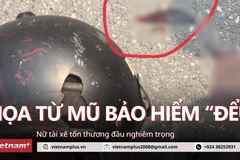 Mảnh vỡ mũ bao hiểm kém chất lượng làm rách đầu nữ tài xế