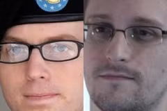 Bradley Manning và Edward Snowden là những người bị cáo buộc lộ bí mật quốc gia Mỹ.
