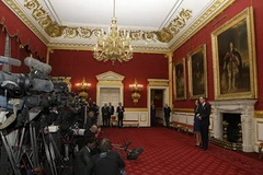 William và Kate trong lễ đính hôn tổ chức cuối năm ngoái (Nguồn: PA)