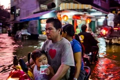 Nhiều tuyến đường tại Bangkok đang bị ngập nặng (Nguồn: AFP)