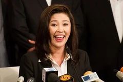 Bà Yingluck trong cuộc họp báo đầu tiên sau khi thắng cử (Nguồn: Getty)